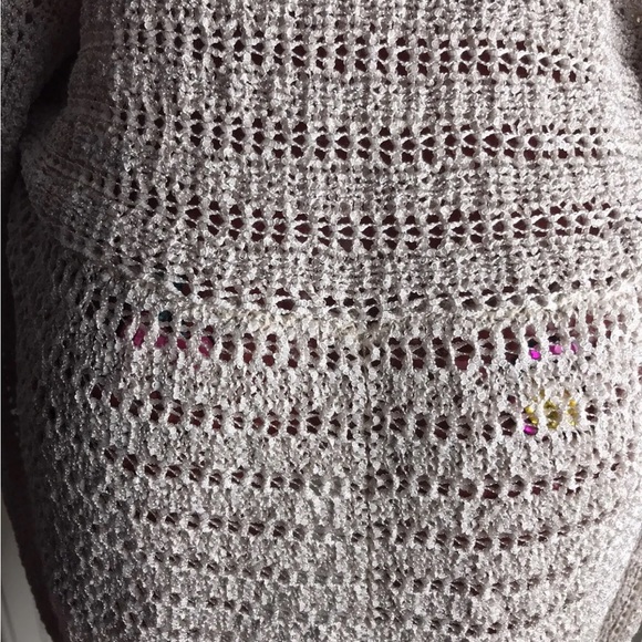 CACHE SHAWL COLLAR DRAPED OPEN FRONT CARDIGAN - BEIGE -SIZE L LARGE - Picture 5 of 11